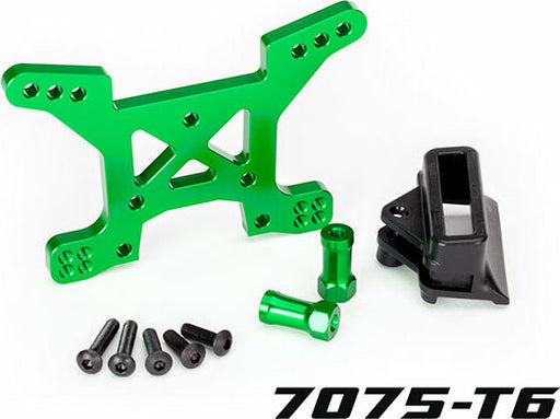 Shock Tower, Front, 7075-T6 Aluminum (green-Anodized) (1)/ Body Mount Bracket (1)