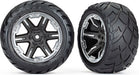 Tires & wheels, assembled, glued (2.8") (RXT black & chrome wheels, Anaconda tires, foam inserts) (2WD electric rear) (2) (TSM® rated)