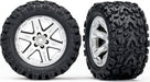 Tires & wheels, assembled, glued (2.8") (RXT satin chrome wheels, Talon EXT tires, foam inserts) (4WD electric front/rear, 2WD electric front only) (2) (TSM rated)