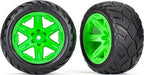 Tires and Wheels, Assembled, Glued (2.8") (Rxt Green Wheels, Anaconda® Tires, Foam Inserts) (4Wd Electric Front/Rear, 2Wd Electric Front Only) (2) (Tsm Rated)