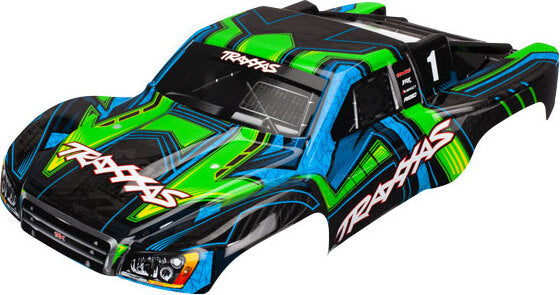 Body, Slash 4X4, green and blue (painted, decals applied)