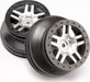 Wheels, SCT Split-Spoke, satin chrome, black beadlock style, dual profile (2.2" outer, 3.0" inner) (4WD front/rear, 2WD rear only) (2)