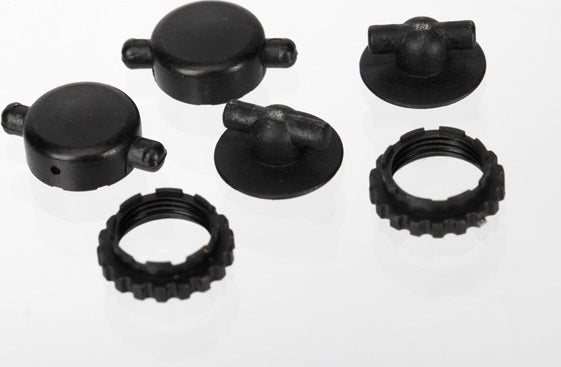 Caps & spring retainers, GTR shocks (upper cap (2), upper retainer (2), lower retainer (2))