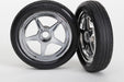 Tires & wheels, assembled, glued (5-spoke chrome wheels, tires, foam inserts) (front) (2)