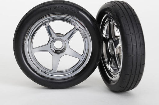 Tires & wheels, assembled, glued (5-spoke chrome wheels, tires, foam inserts) (front) (2)