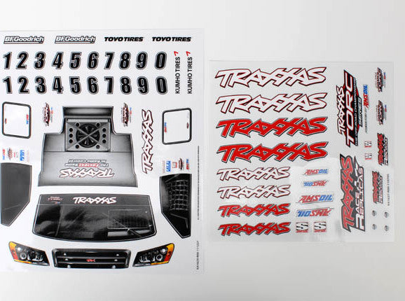 Decal sheets, 1/16 Slash 4WD team truck