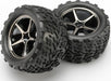 Tires and wheels, assembled, glued (Gemini black chrome wheels, Talon tires, foam inserts) (2)