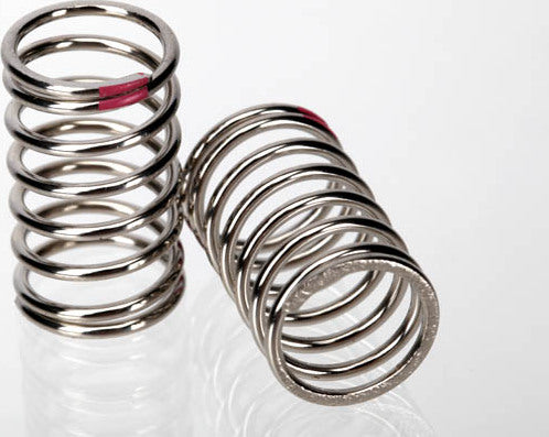 Spring, shock (nickel finish) (GTR) (2.77 rate, pink) (1 pair)