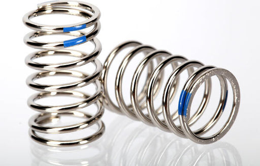 Spring, shock (nickel finish) (GTR) (2.925 rate, blue) (1 pair)