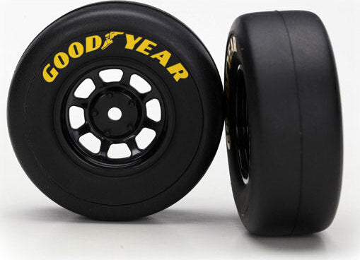 Tires and wheels, assembled, glued (8-spoke wheels, black, 1.9 Goodyear Wrangler tires) (2)