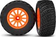 Tires & wheels, assembled, glued (orange wheels, BFGoodrich Rally, gravel pattern tires, foam inserts) (2) (TSM rated)