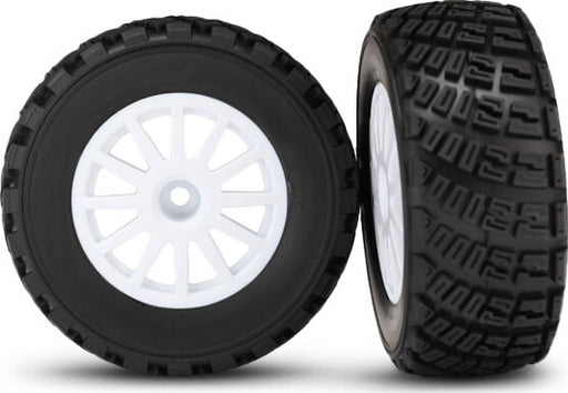 Tires & wheels, assembled, glued (White wheels, BFGoodrich Rally, gravel pattern, S1 compound tires, foam inserts) (2)