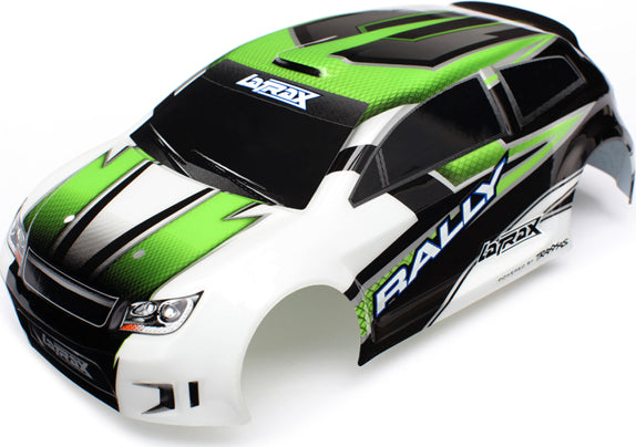 Body, LaTrax 1/18 Rally, green (painted)/ decals