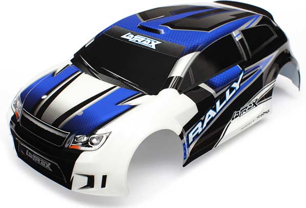 Body, LaTrax 1/18 Rally, blue (painted)/ decals