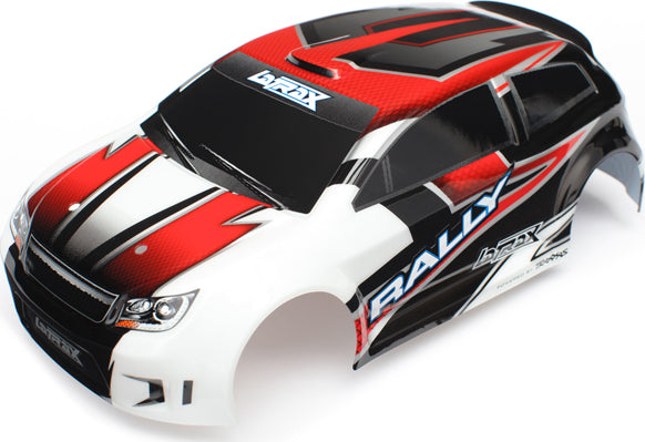 Body, LaTrax 1/18 Rally, red (painted)/ decals