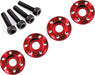 Wheel nut washer, machined aluminum, red / 3x12mm CS (4)