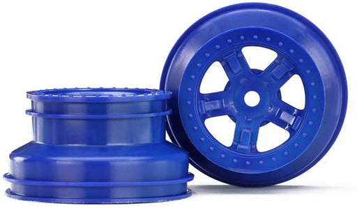 Wheels, SCT blue, beadlock style, dual profile (1.8" inner, 1.4" outer) (2)