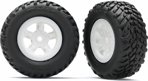 Tires And Wheels, Assembled, Glued (Sct White Wheels, Sct Off-Road Racing Tires) (1 Each, Right and Left)