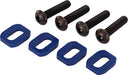 Washers, motor mount, aluminum (blue-anodized) (4)/ 4x18mm BCS (4)