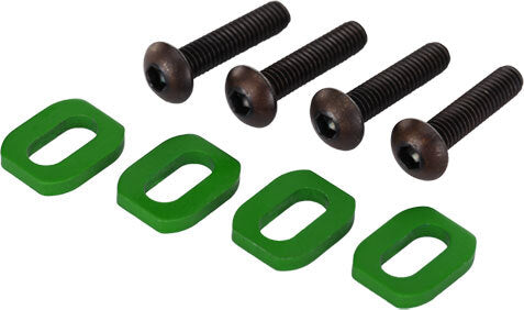 Washers, motor mount, aluminum (green-anodized) (4)/ 4x18mm BCS (4)