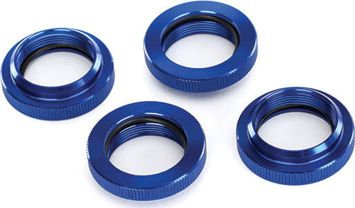 Spring retainer (adjuster), blue-anodized aluminum, GTX shocks (4) (assembled with o-ring)