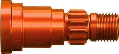 Stub axle, aluminum, (orange-anodized) (1) (for use only with #7750X or 7896 driveshaft)