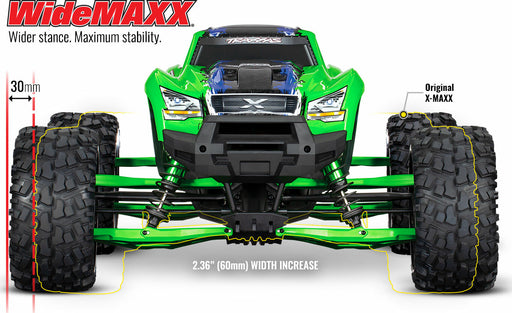 Suspension Kit, X-Maxx® Widemaxx®, Green (Includes Front and Rear Suspension Arms, Front Toe Links, Driveshafts, Shock Springs)