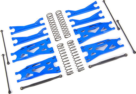 Suspension kit, X-Maxx® WideMaxx®, blue (includes front & rear suspension arms, front toe links, driveshafts, shock springs)