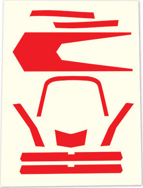 Decals, high visibility, red