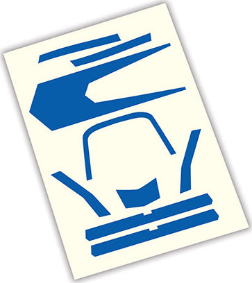 Decals, high visibility, blue
