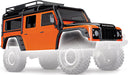 Body, Land Rover Defender, adventure orange (complete with ExoCage, inner fenders, fuel canisters, and jack)