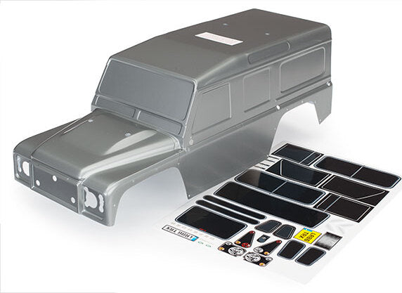 Body, Land Rover Defender, graphite silver (painted)/ decals