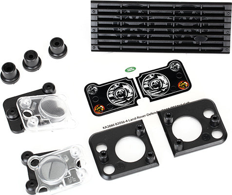 Grill, Land Rover Defender/ grill mount (3)/ headlight housing (2)/ lens (2)/ headlight mount (2) (fits #8011 body)