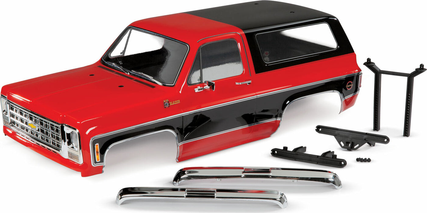Body, Chevrolet Blazer (1979), Complete (Red) (Includes Grille, Side Mirrors, Door Handles, Windshield Wipers, Front and Rear Bumpers, Decals)