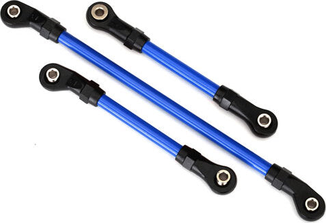 Steering link, 5x117mm (1)/ draglink, 5x60mm (1)/ panhard link, 5x63mm (blue powder coated steel) (assembled with hollow balls) (for use with #8140X TRX-4 Long Arm Lift Kit)
