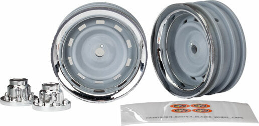 Wheels, 1.9", Chrome (2)/ Center Caps (2)/ Decal Sheet (requires #8255A Extended Thread Stub Axle)