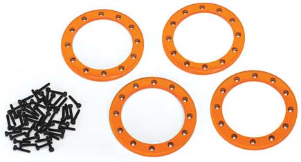 Beadlock rings, orange (2.2") (aluminum) (4)/ 2x10 CS (48)