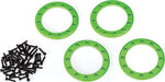 Beadlock rings, green (1.9") (aluminum) (4)/ 2x10 CS (48)