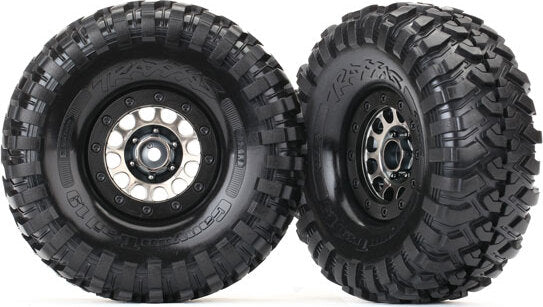 Tires and wheels, assembled (Method 105 black chrome beadlock wheels, Canyon Trail 1.9" tires, foam inserts) (1 left, 1 right)