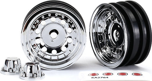Wheels, 1.9", chrome (2)/ center caps (2)/ decal sheet (requires #8255A extended stub axle)