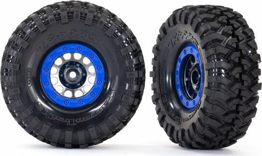 Tires And Wheels, Assembled (Method 105 1.9" Black Chrome, Blue Beadlock Style Wheels, Canyon Trail 4.6X1.9" Tires, Foam Inserts) (1 Left, 1 Right)