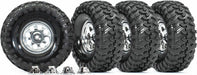 Tires And Wheels, Assembled, Glued (1.9" Classic Chrome Wheels, Canyon Trail 4.6X1.9" Tires) (4)/ Center Caps (4) (Requires #8255A Extended Thread Stub Axle)