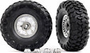 Tires and Wheels, Assembled, Glued (2.2" Classic Chrome Wheels, Canyon Trail 5.3x2.2" Tires, Foam Inserts) (2)/ Center Caps (front (2), Rear (2)) (requires #8255A Extended Thread Stub Axle)