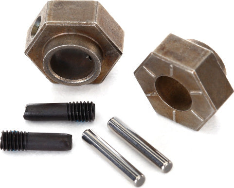 Wheel hubs, 12mm hex (2)/ stub axle pins (2) (steel) (fits TRX-4)