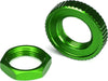 Servo saver nuts, aluminum, green-anodized (hex (1), serrated (1))