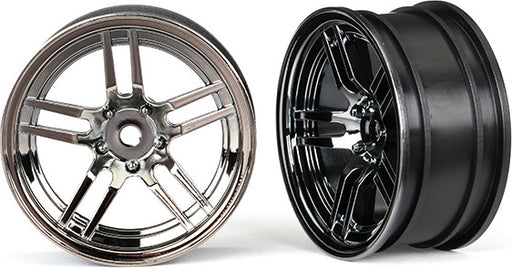 Wheels, 1.9" split-spoke (black chrome) (front) (2)