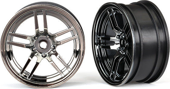 Wheels, 1.9" split-spoke (black chrome) (front) (2)