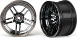 Wheels, 1.9" split-spoke (black chrome) (wide, rear) (2)