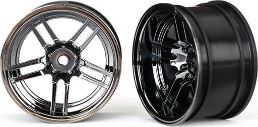 Wheels, 1.9" split-spoke (black chrome) (wide, rear) (2)