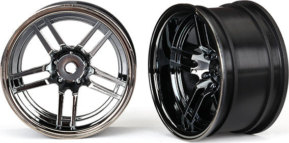 Wheels, 1.9" split-spoke (black chrome) (wide, rear) (2)